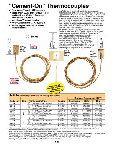 omega thermocouple catalog.